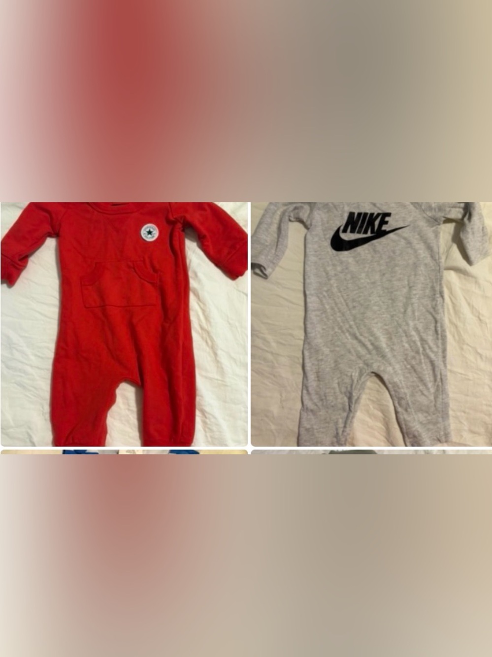 Nike Red Footed Sleep Sack & Gray Logo Gown Set